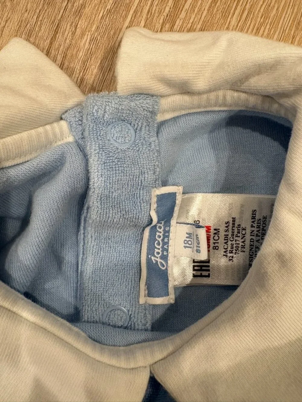 Jacadi Paris Blue Terry Set 18M Top Shorts Toddler Cotton Good